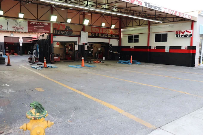 Ely's Tires shop front in Miramar, Florida